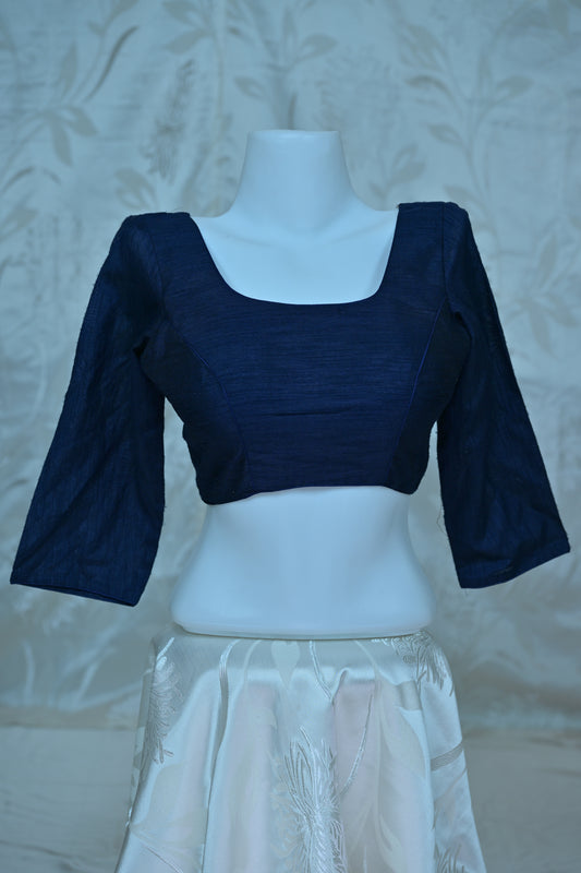 Classic Charm" Navy Blue Blouse