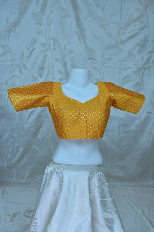 Vibrant Mustard Gold Textured Blouse
