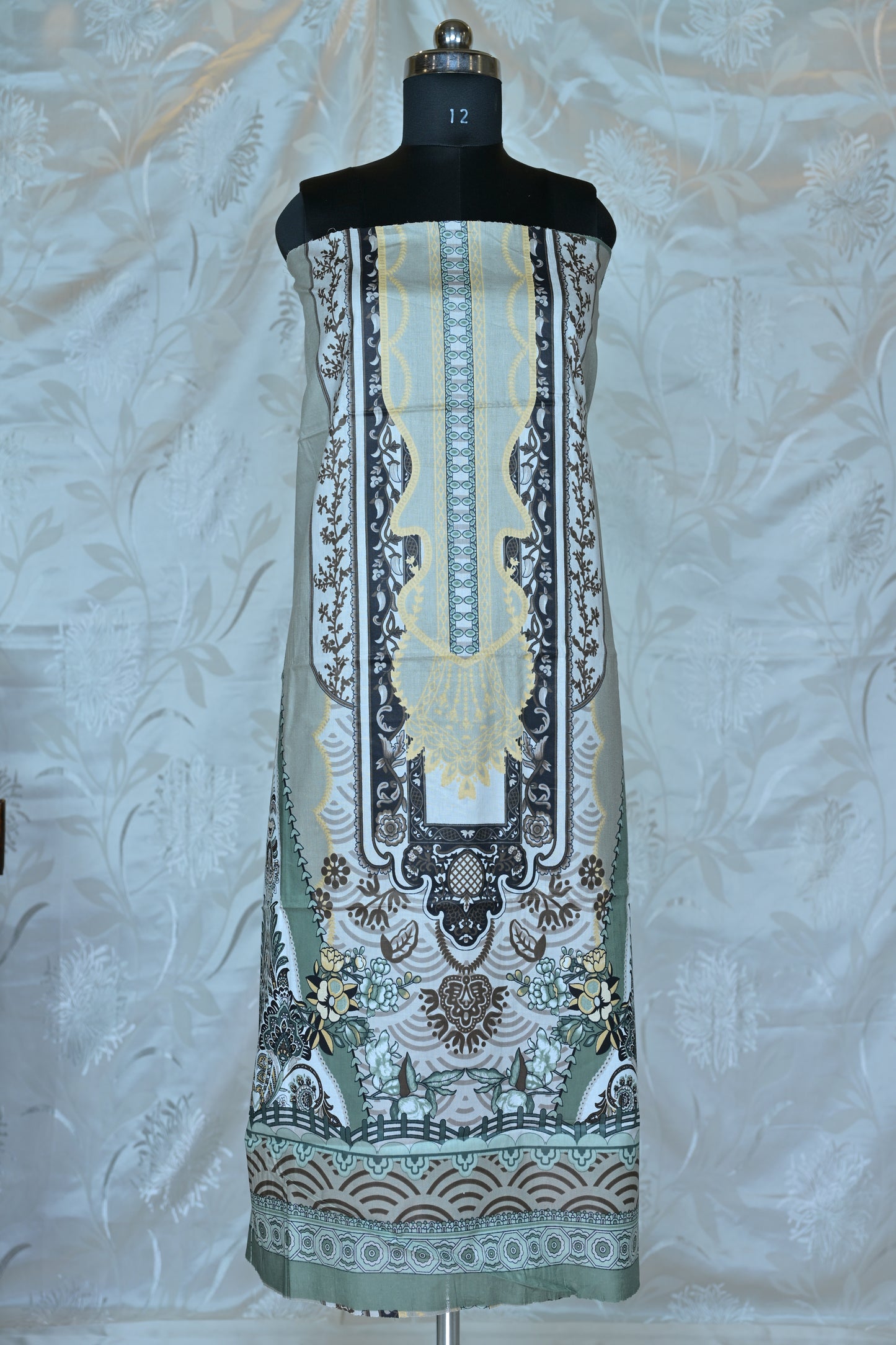 Elegant Multi-Tone Printed Unstitched Suit Set