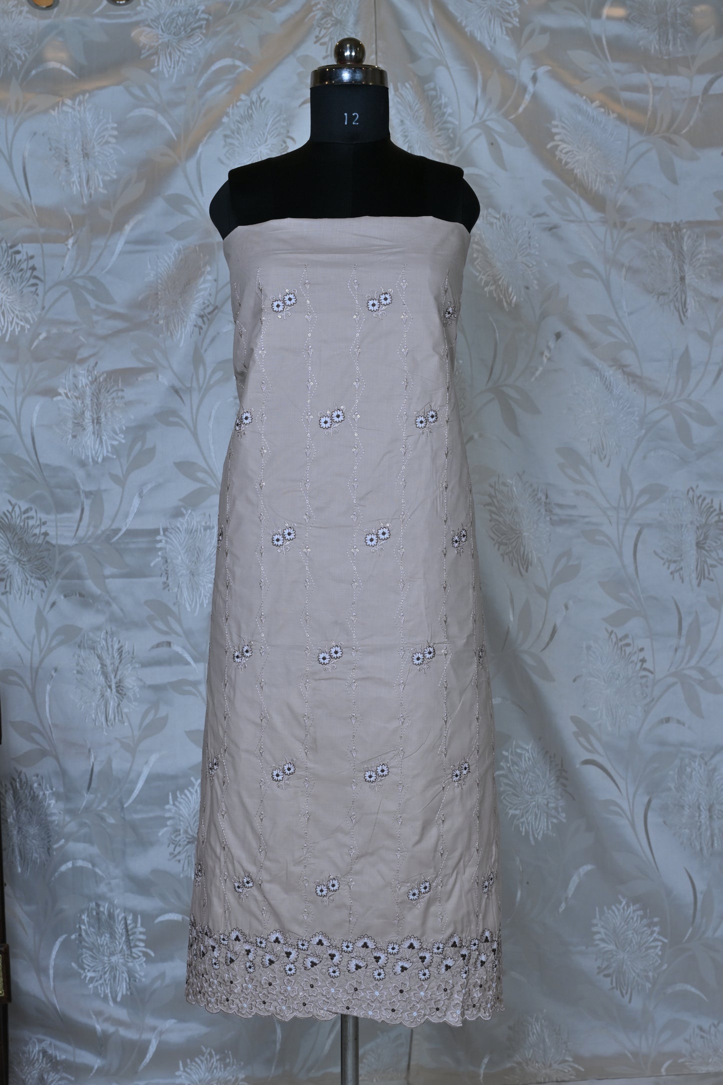 Elegant Cotton Suit Material Set with Delicate Embroidery
