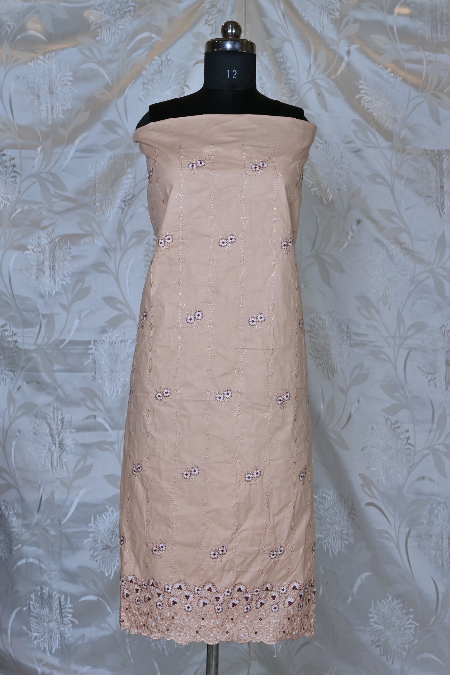 Elegant Cotton Suit Material Set with Delicate Embroidery