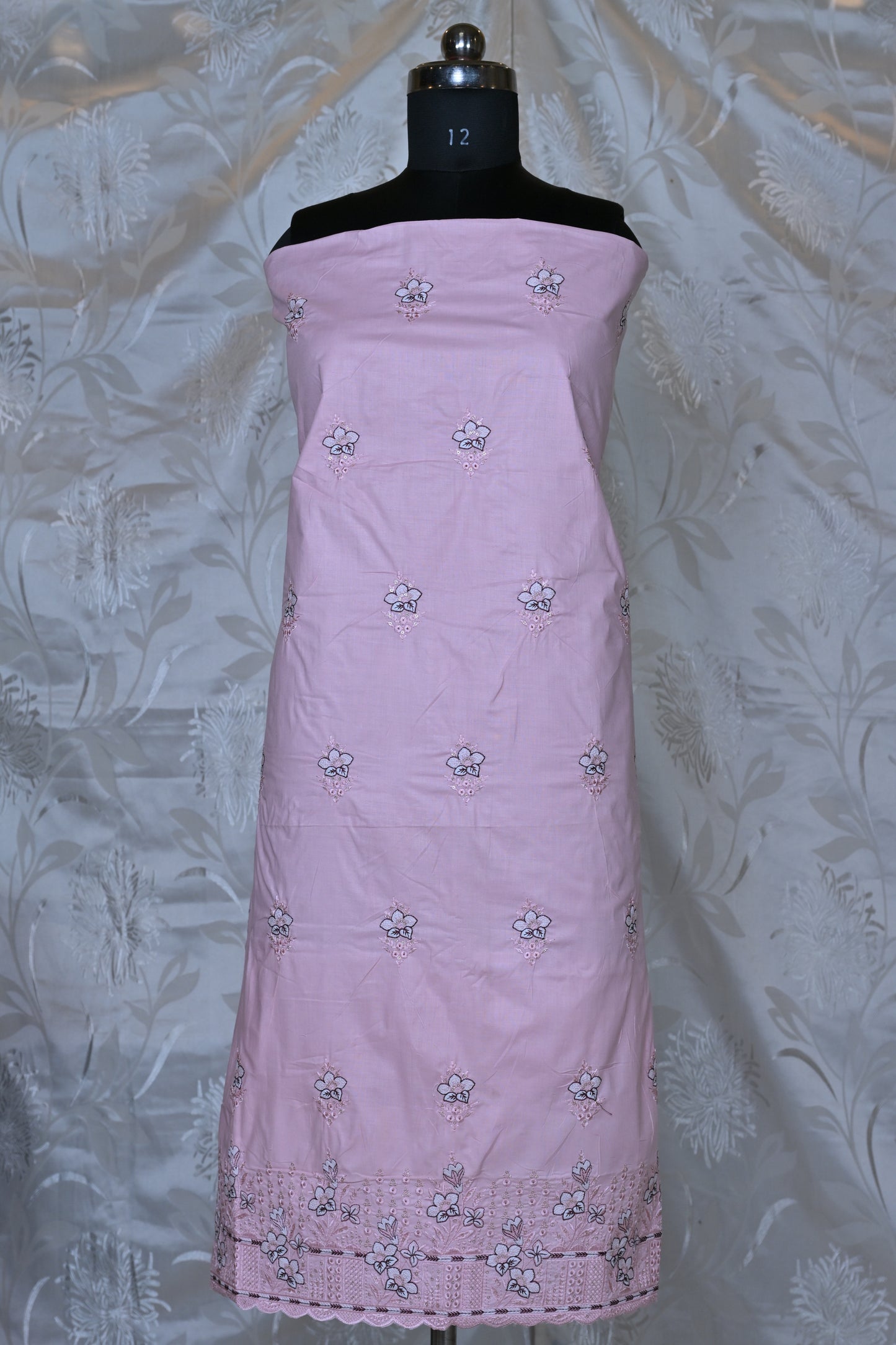 Chic Embroidered Cotton Suit Material Set - Perfect for Everyday Elegance