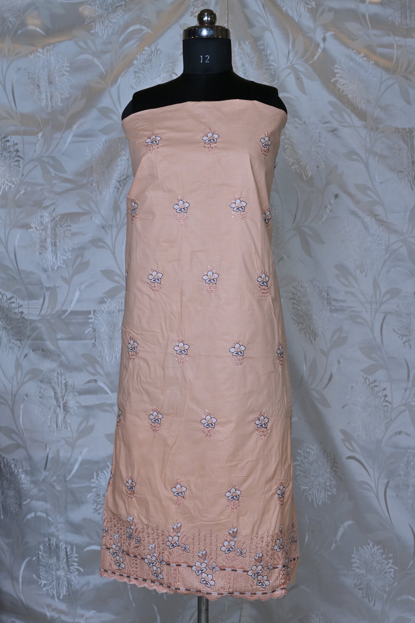 Chic Embroidered Cotton Suit Material Set - Perfect for Everyday Elegance