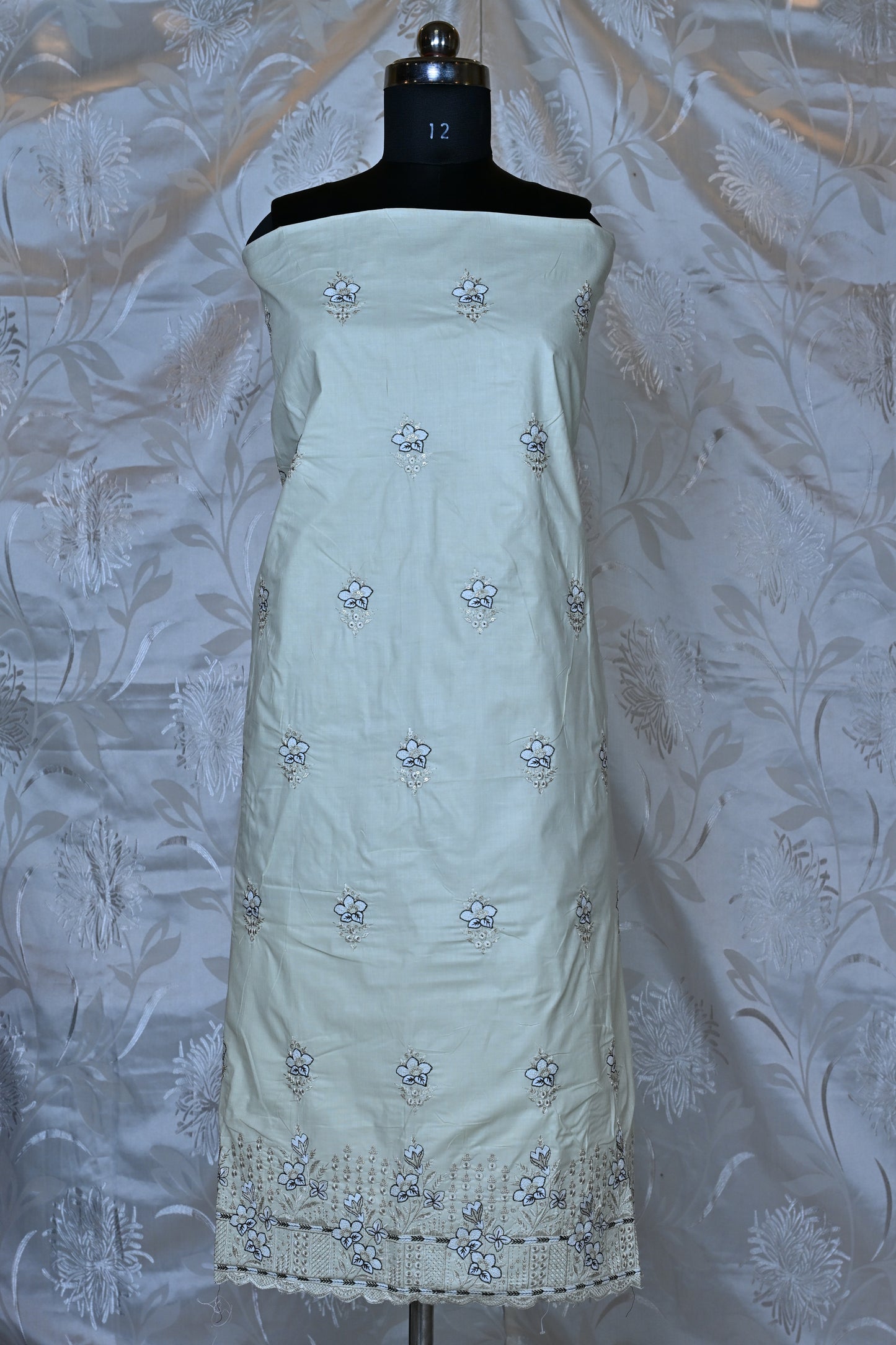 Chic Embroidered Cotton Suit Material Set - Perfect for Everyday Elegance