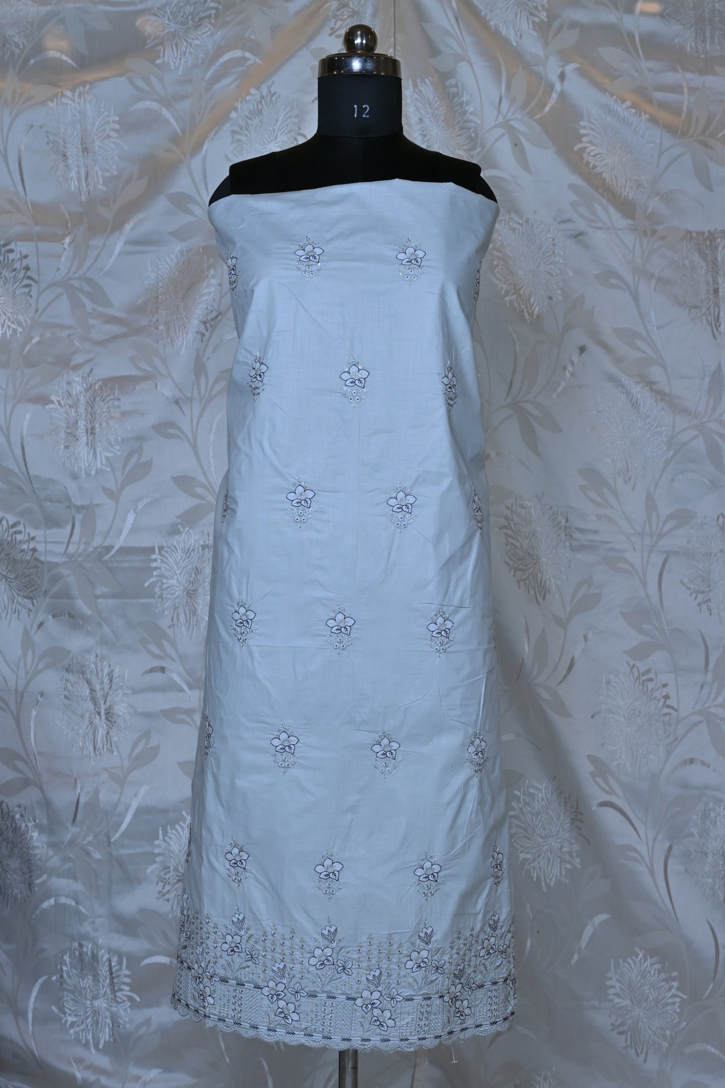 Chic Embroidered Cotton Suit Material Set - Perfect for Everyday Elegance