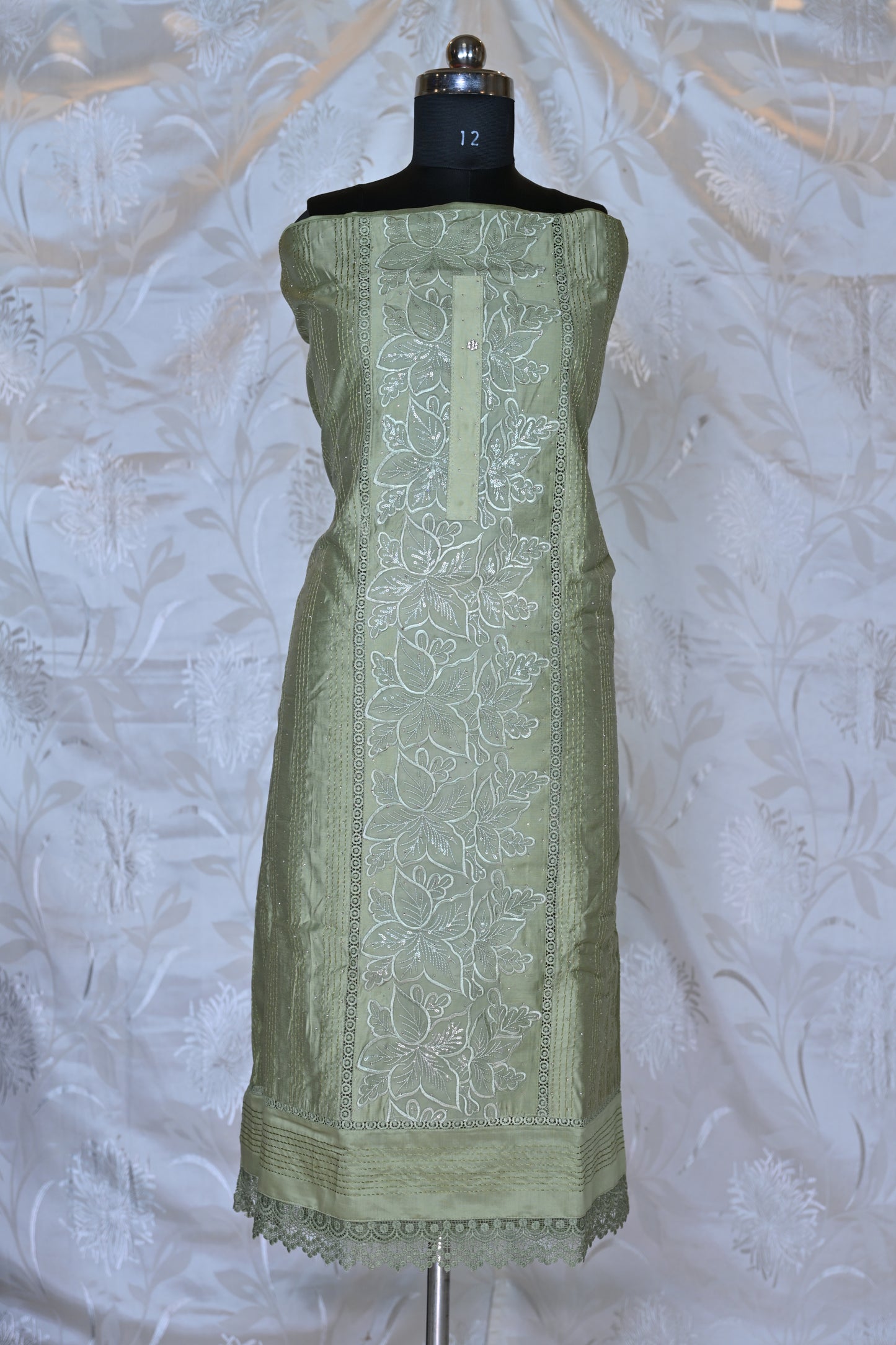 Elegant Lucknowi Chikankari Suit Set with Delicate Embroidery