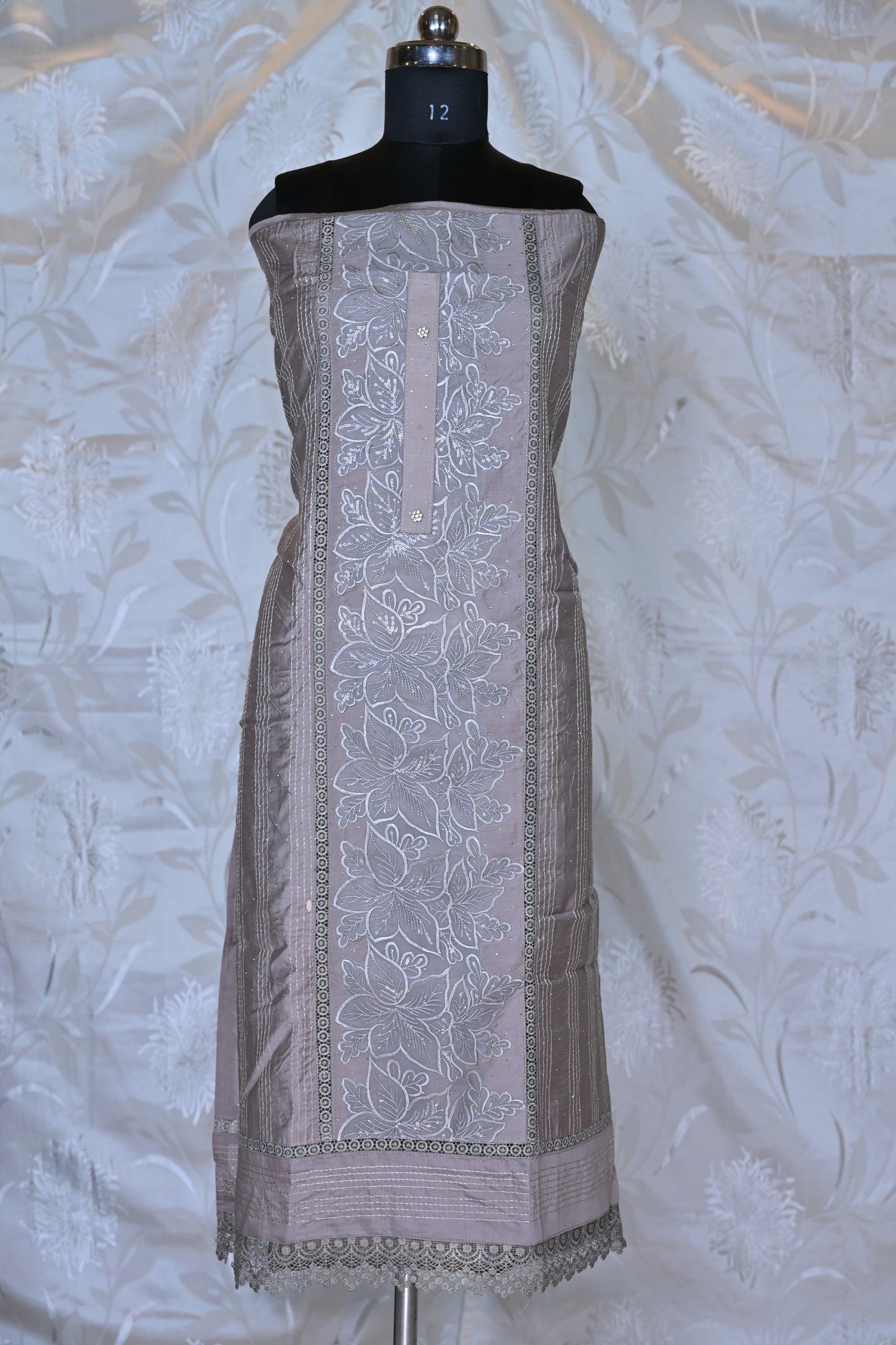 Elegant Lucknowi Chikankari Suit Set with Delicate Embroidery