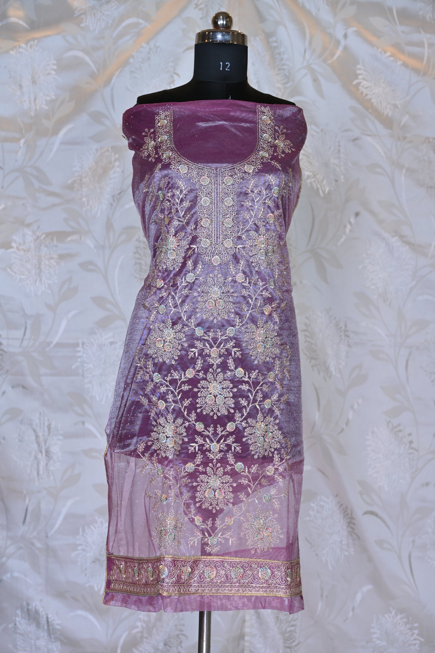 Opulent Organza Suit Sets with Exquisite Thread Embroidery