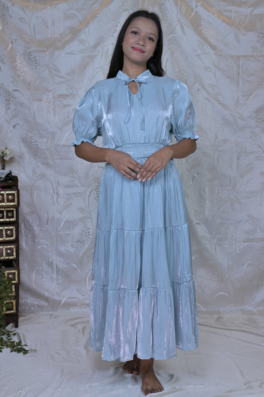 Shimmering Serenity Tiered Dress