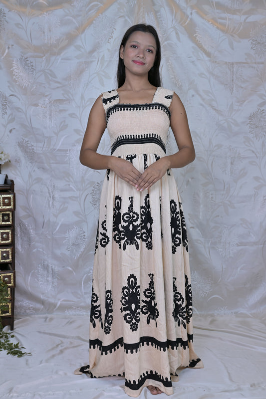 Elegant Bohemian Smocked Dress