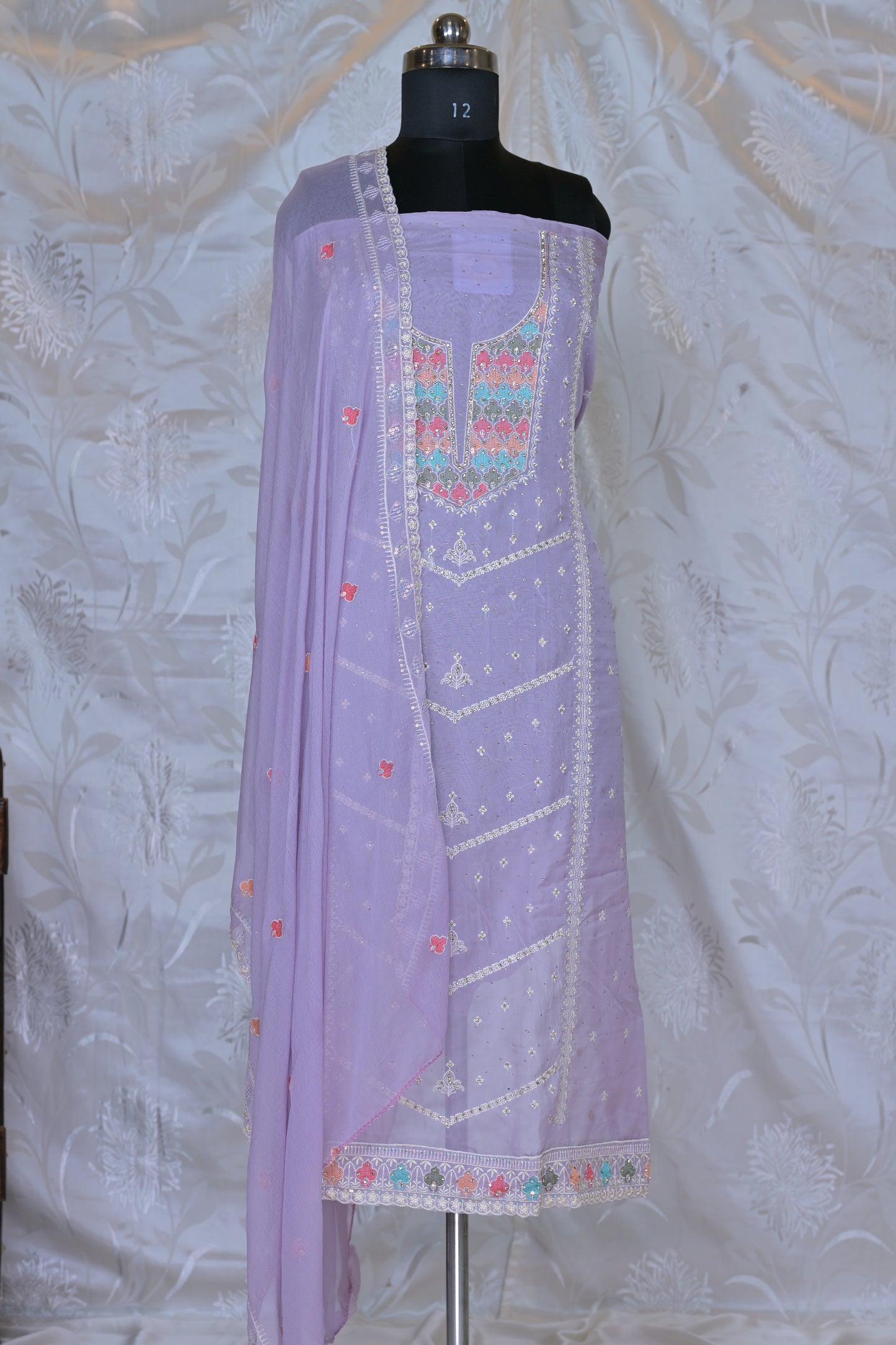 Charming Embroidered 3-Piece Suit Material - Unstitched