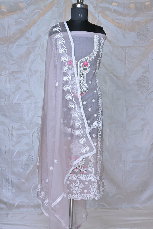 Exquisite Chikankari 3-Piece Suit Material