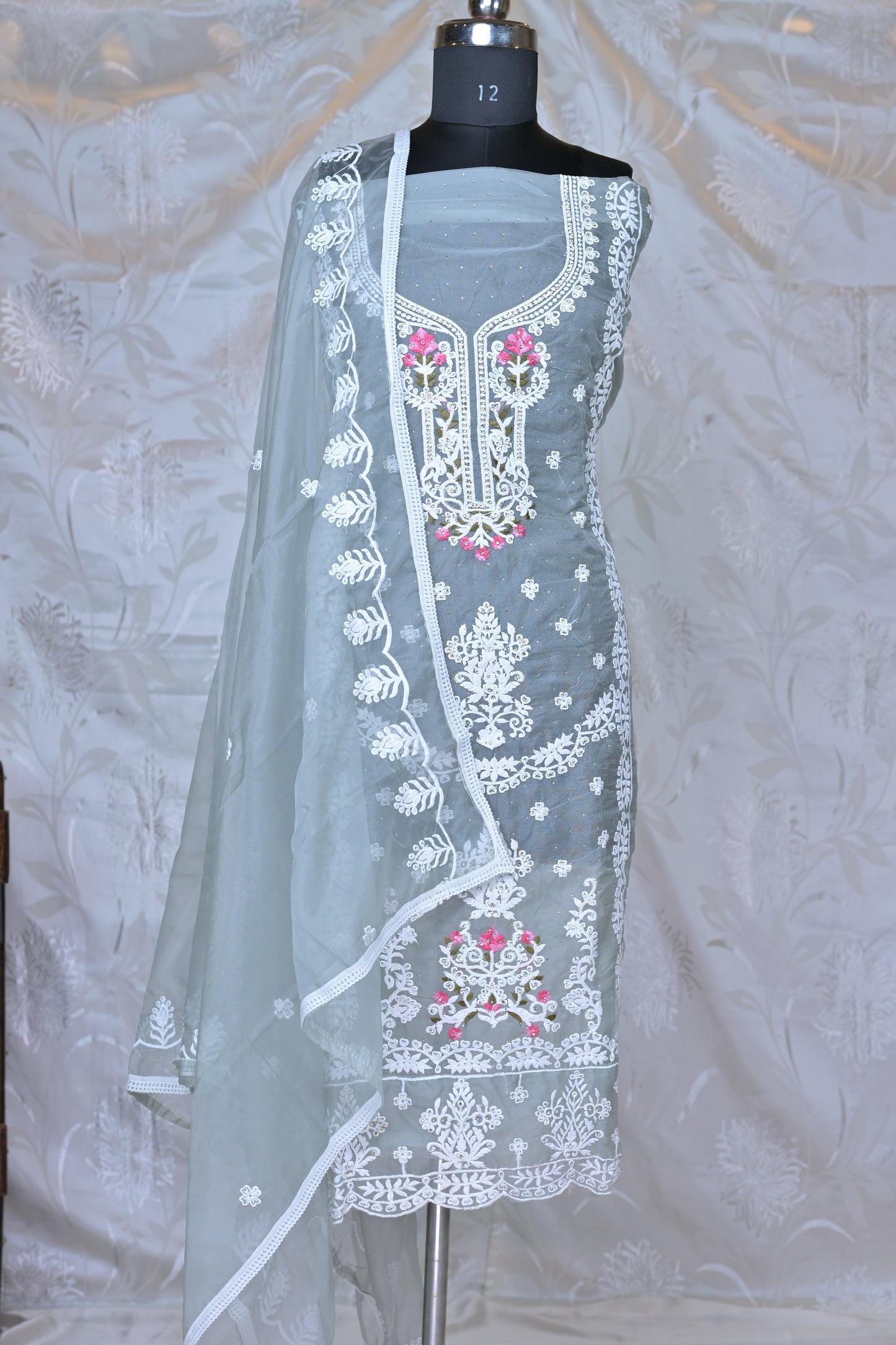 Exquisite Chikankari 3-Piece Suit Material