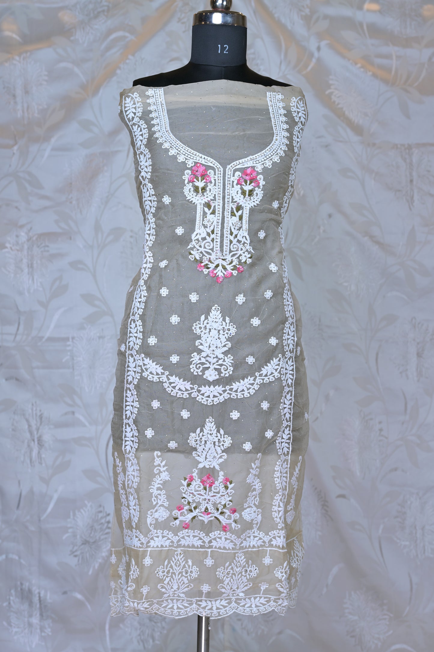 Exquisite Chikankari 3-Piece Suit Material