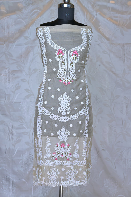 Exquisite Chikankari 3-Piece Suit Material