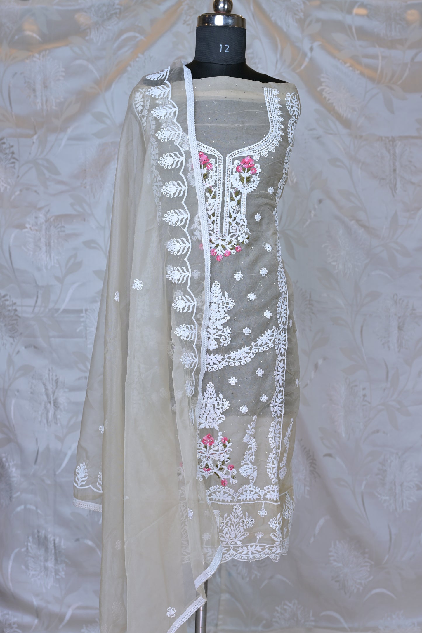 Exquisite Chikankari 3-Piece Suit Material