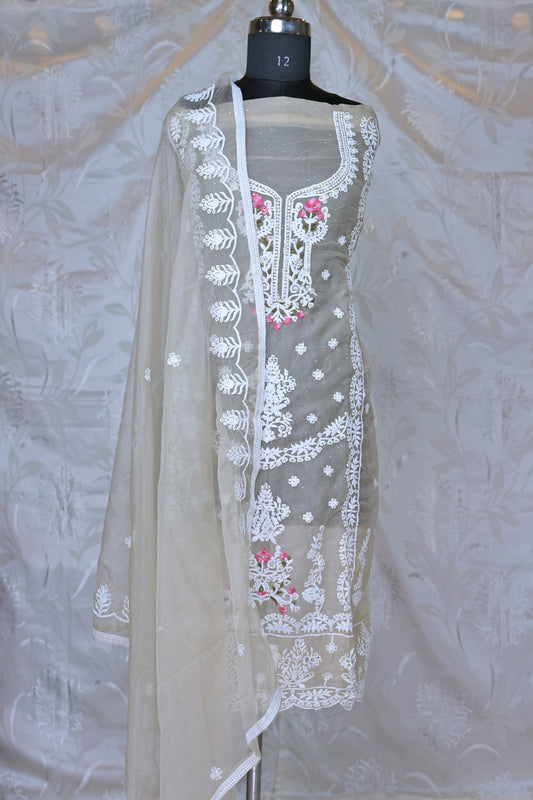 Exquisite Chikankari 3-Piece Suit Material