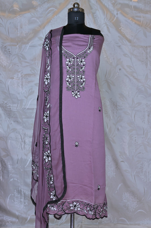 Elegant Embroidered 3-Piece Suit Material