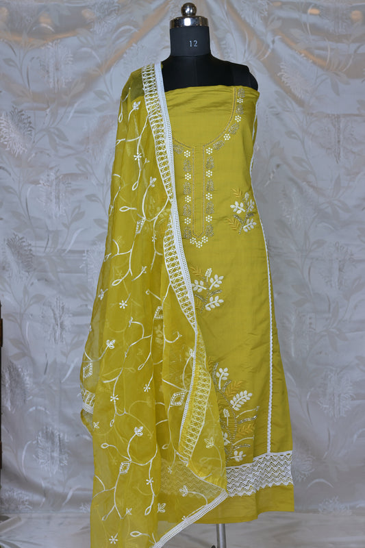 Elegant Embroidered 3-Piece Suit Material