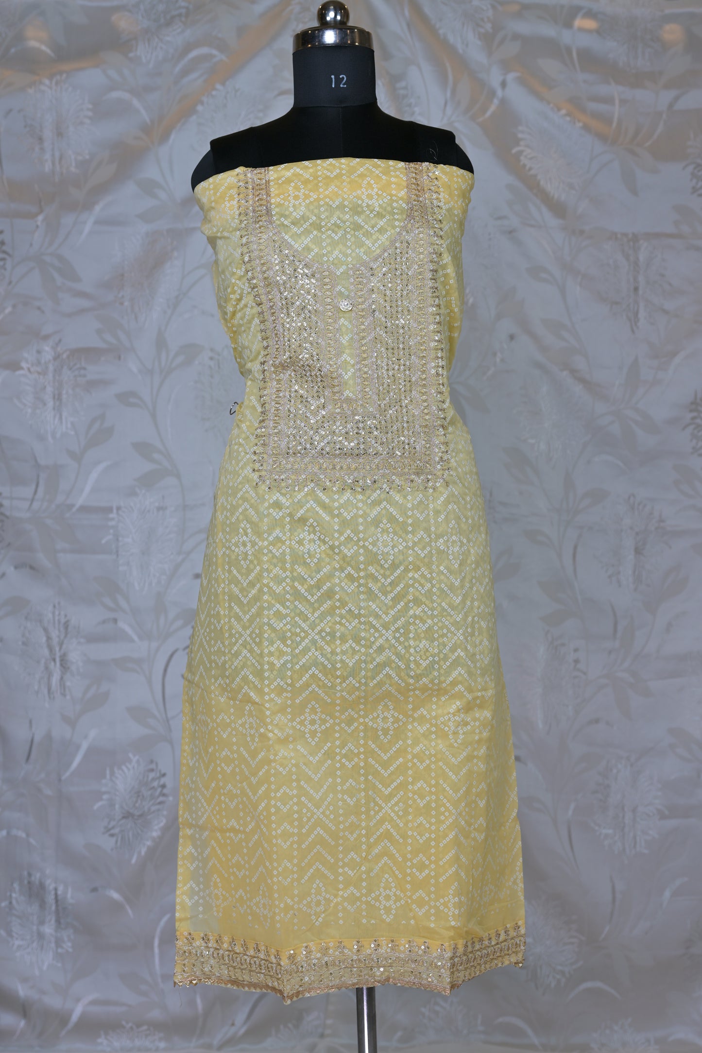 Elegant Bandhani Print 3-Piece Suit Material