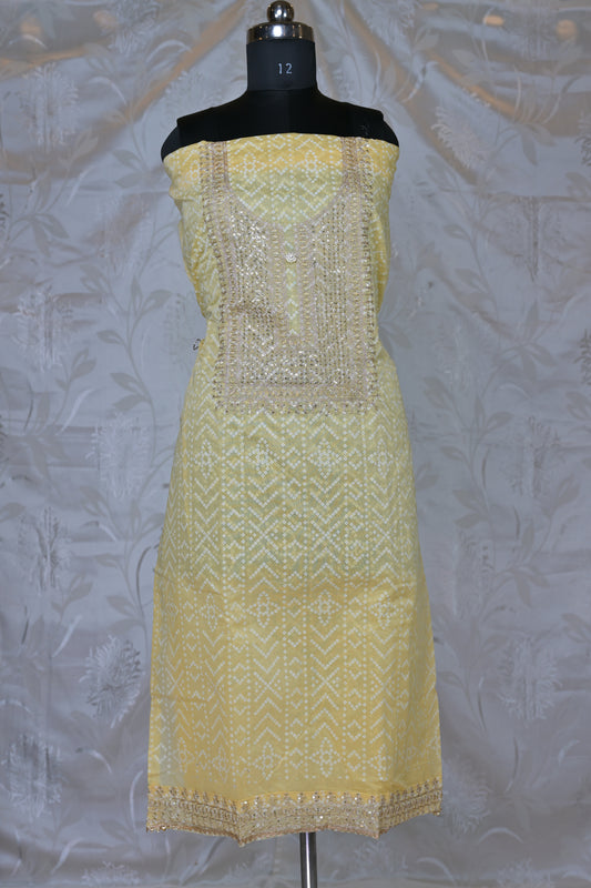 Elegant Bandhani Print 3-Piece Suit Material