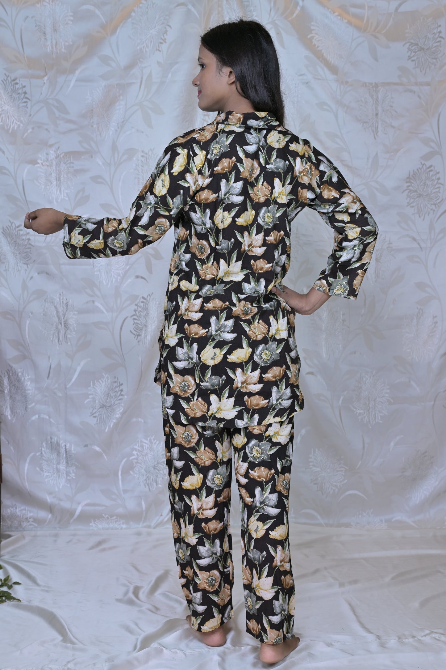 "Midnight Bloom" Floral Co-ord Lounge Set