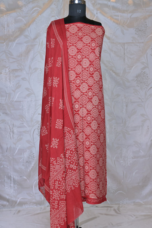 Elegant Geometric Print 3-Piece Suit Material