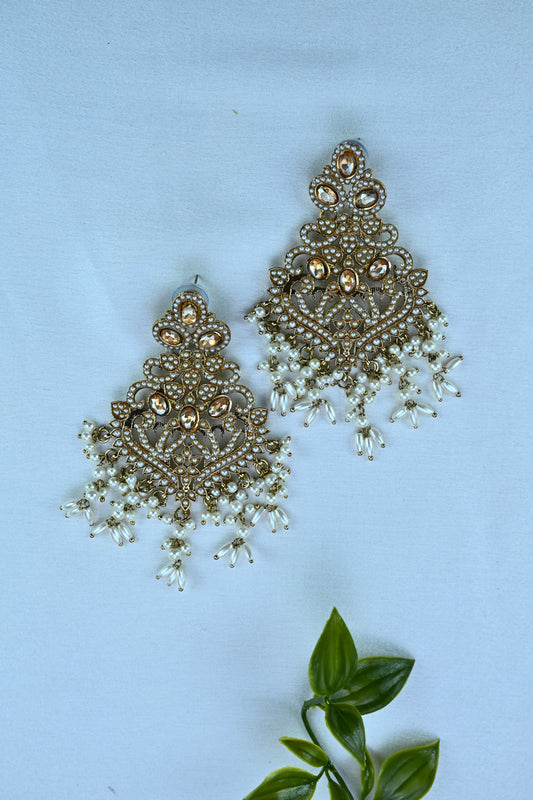Antique Gold Chandbali Earrings