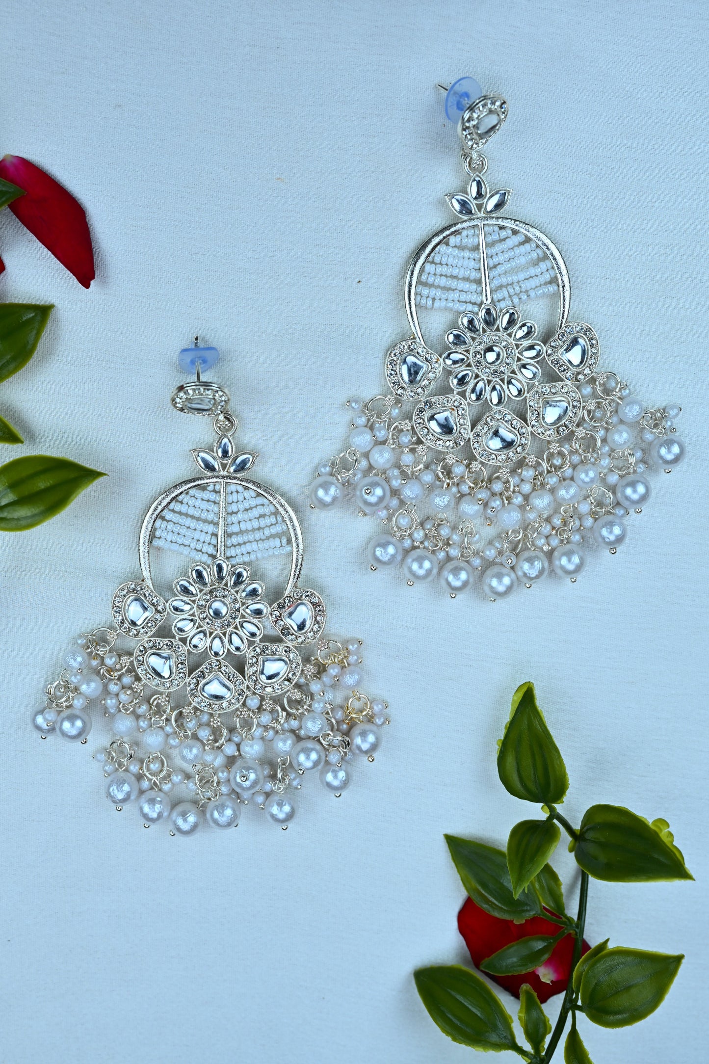 Regal Bloom Pearl Fan Earrings