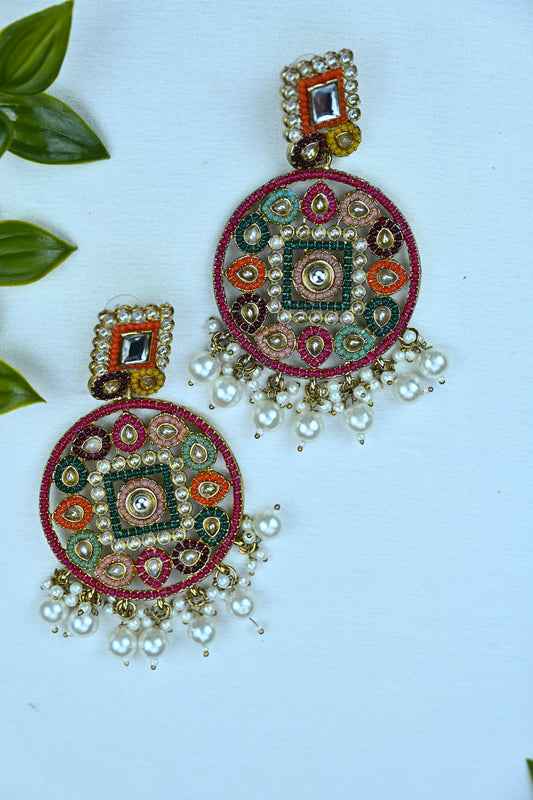 Meher Rangoli Pearl Earrings