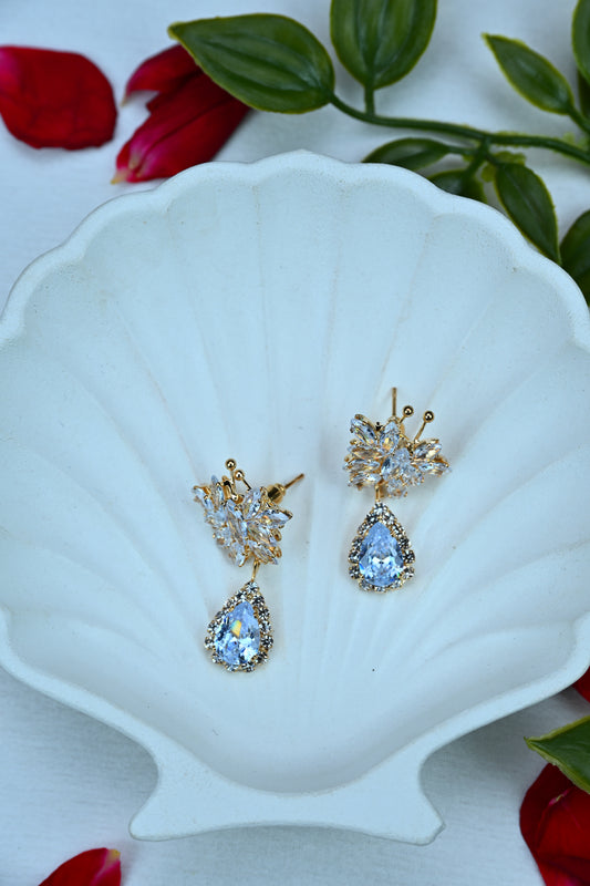 Crystal Bloom Drop Earrings