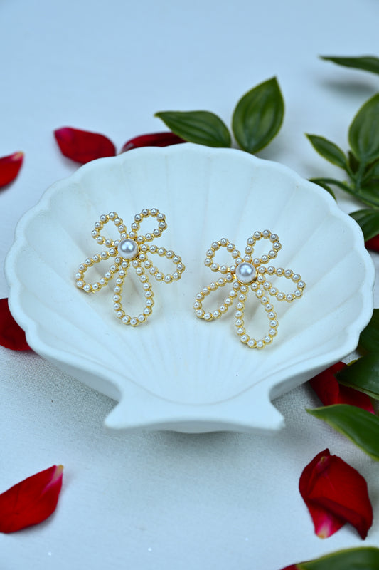 Vintage Pearl Bloom Studs