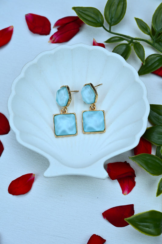 Powder Blue Luxe Drop Earrings