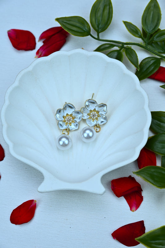 Blossom Pearl Drop Earrings