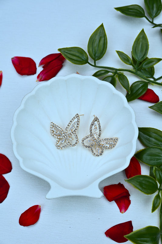 Crystal Butterfly Statement Studs