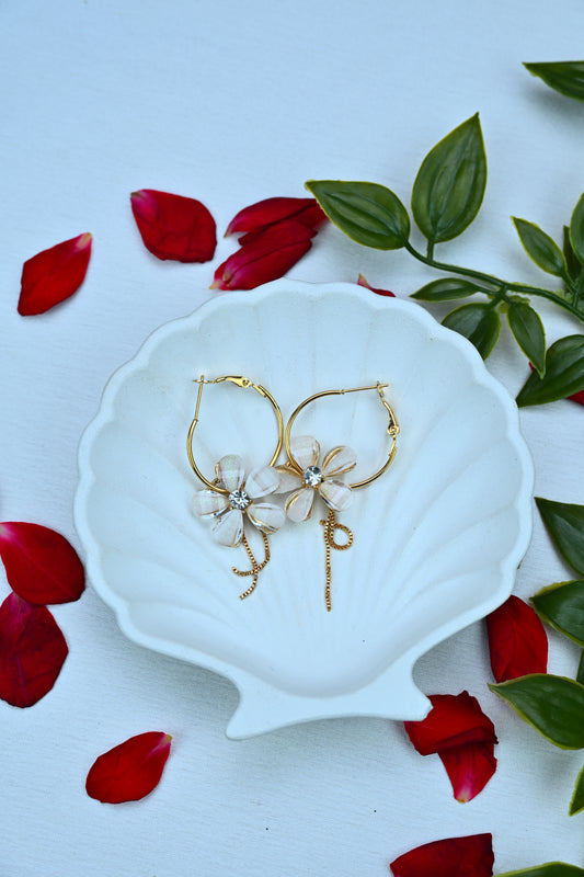 Floral Elegance Hoop Earrings