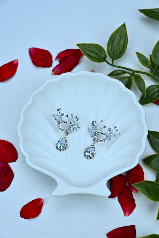 Crystal Bloom Drop Earrings