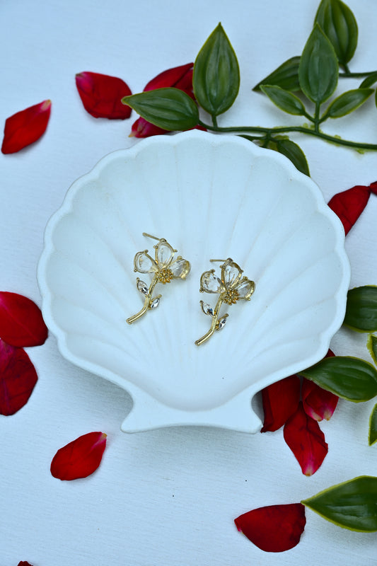 Golden Blossom Stud Earrings