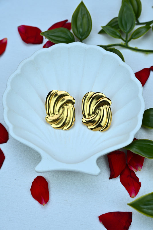 Vintage Twist Gold Statement Studs