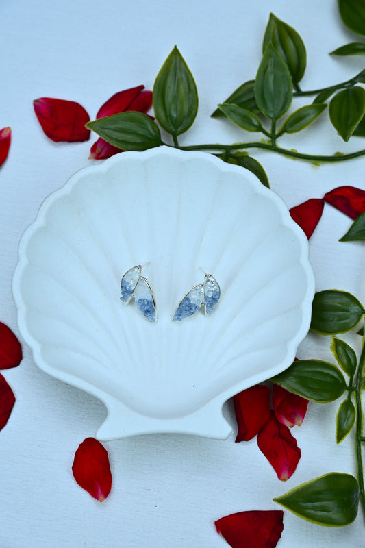 Frosted Blue Shard Stud Earrings