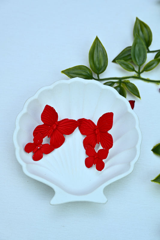 Crimson Flutter Earrings