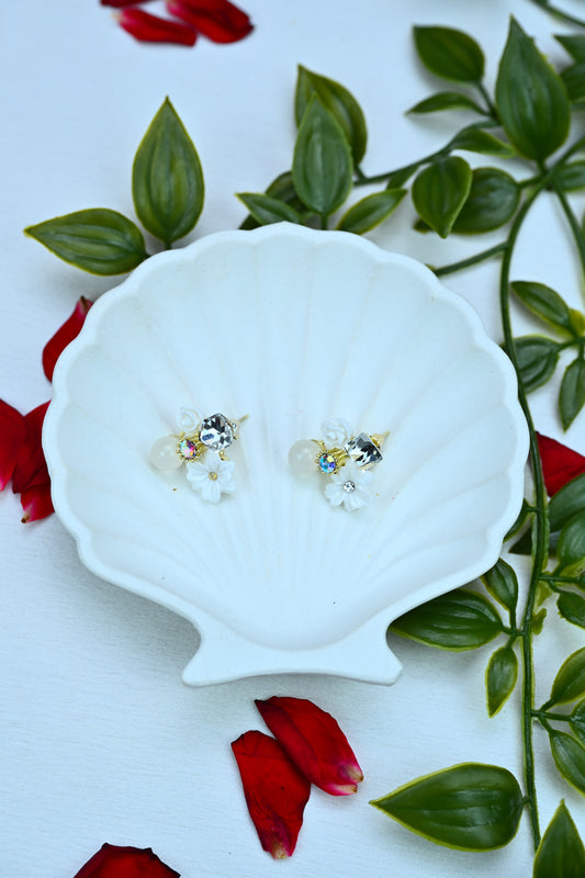 Crystal Bloom Stud Earrings – Floral Fantasy