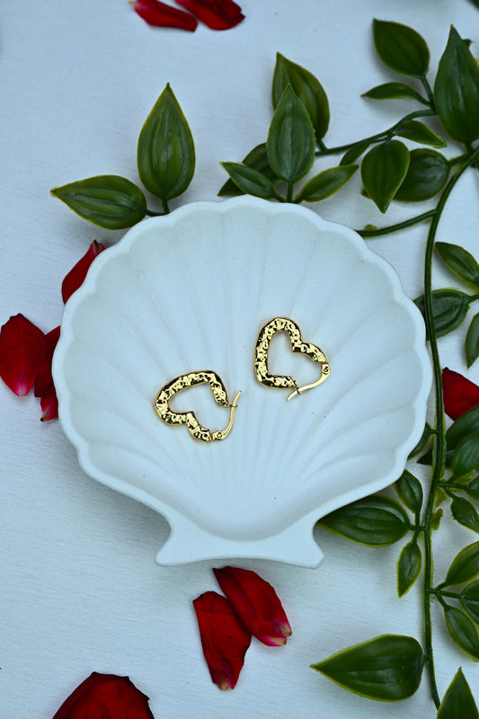 Molten Heart Hoops – Gold