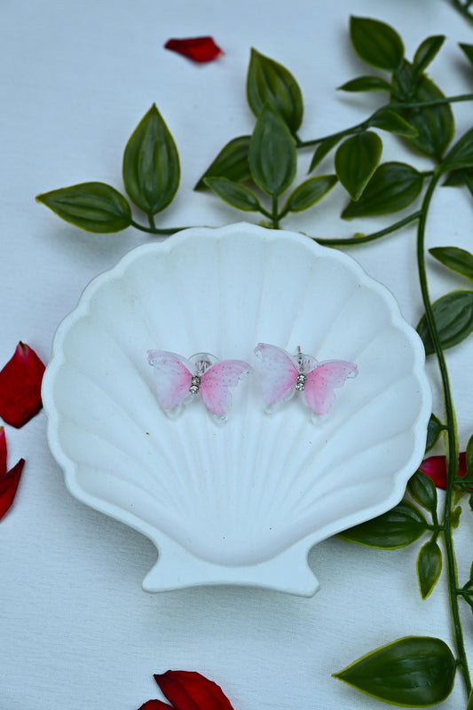 Blush Butterfly Studs
