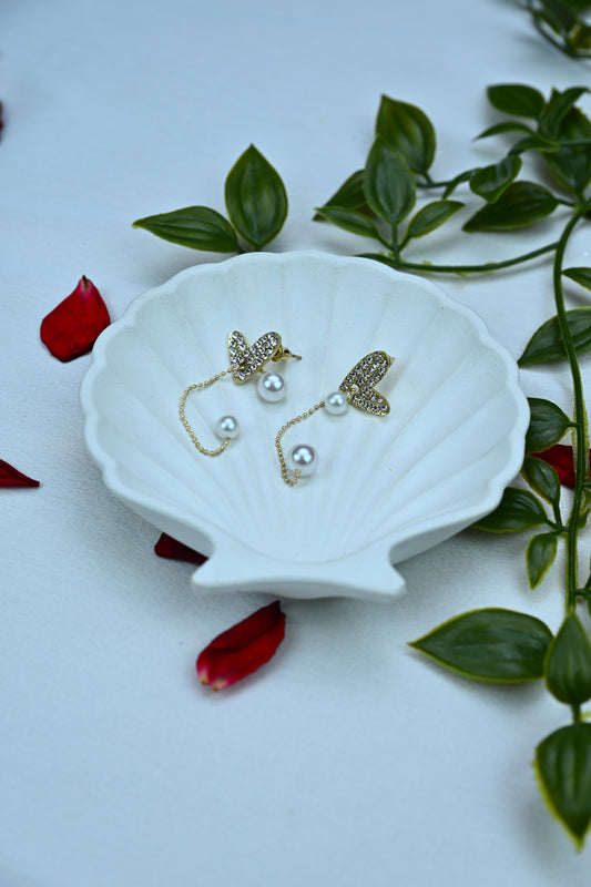 Twinkle Wings – Butterfly Pearl Dangle Studs