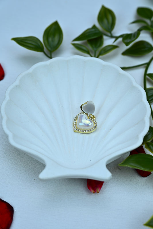 Iridescent Heart Drop Earrings