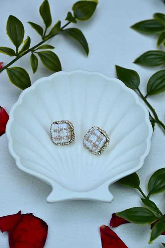 Classic Tweed Luxe Studs