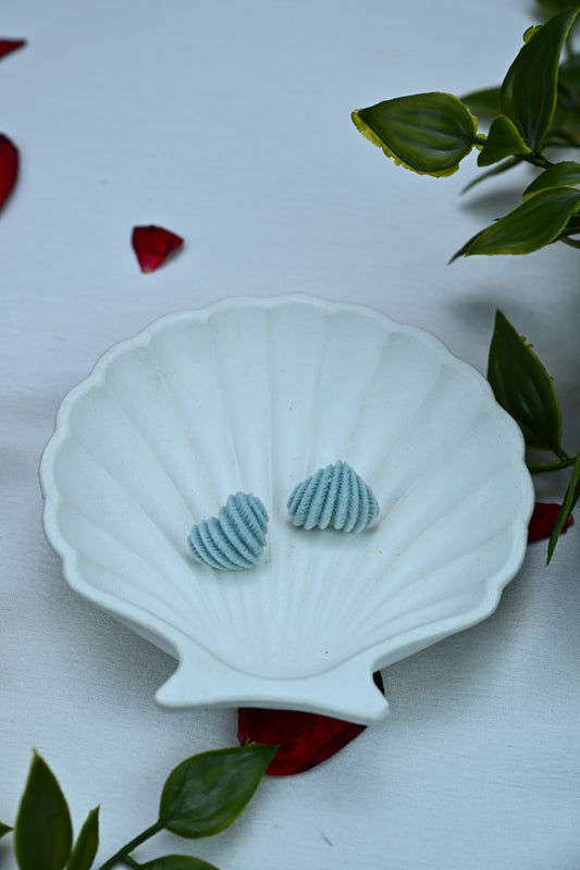 Textured Heart Stud Earrings