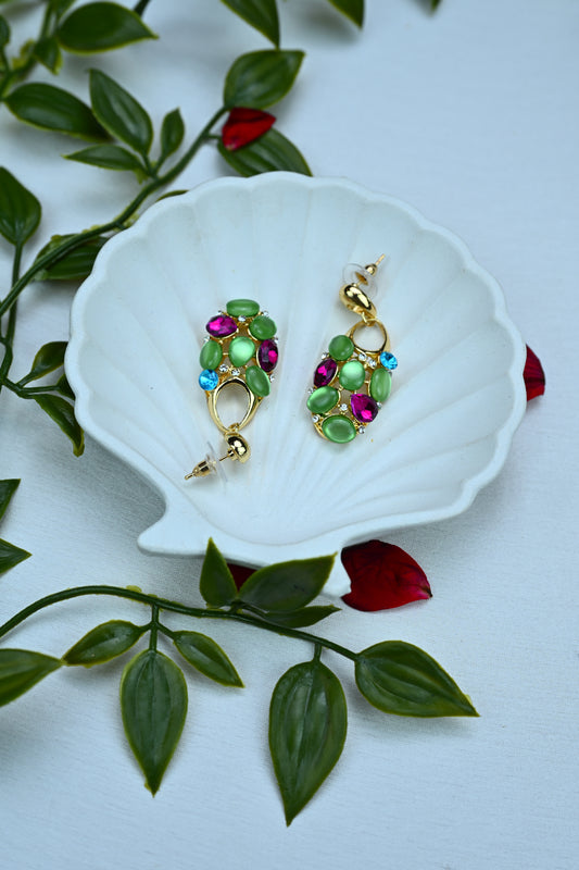 Lucky Clover and Pearl Drop Earrings