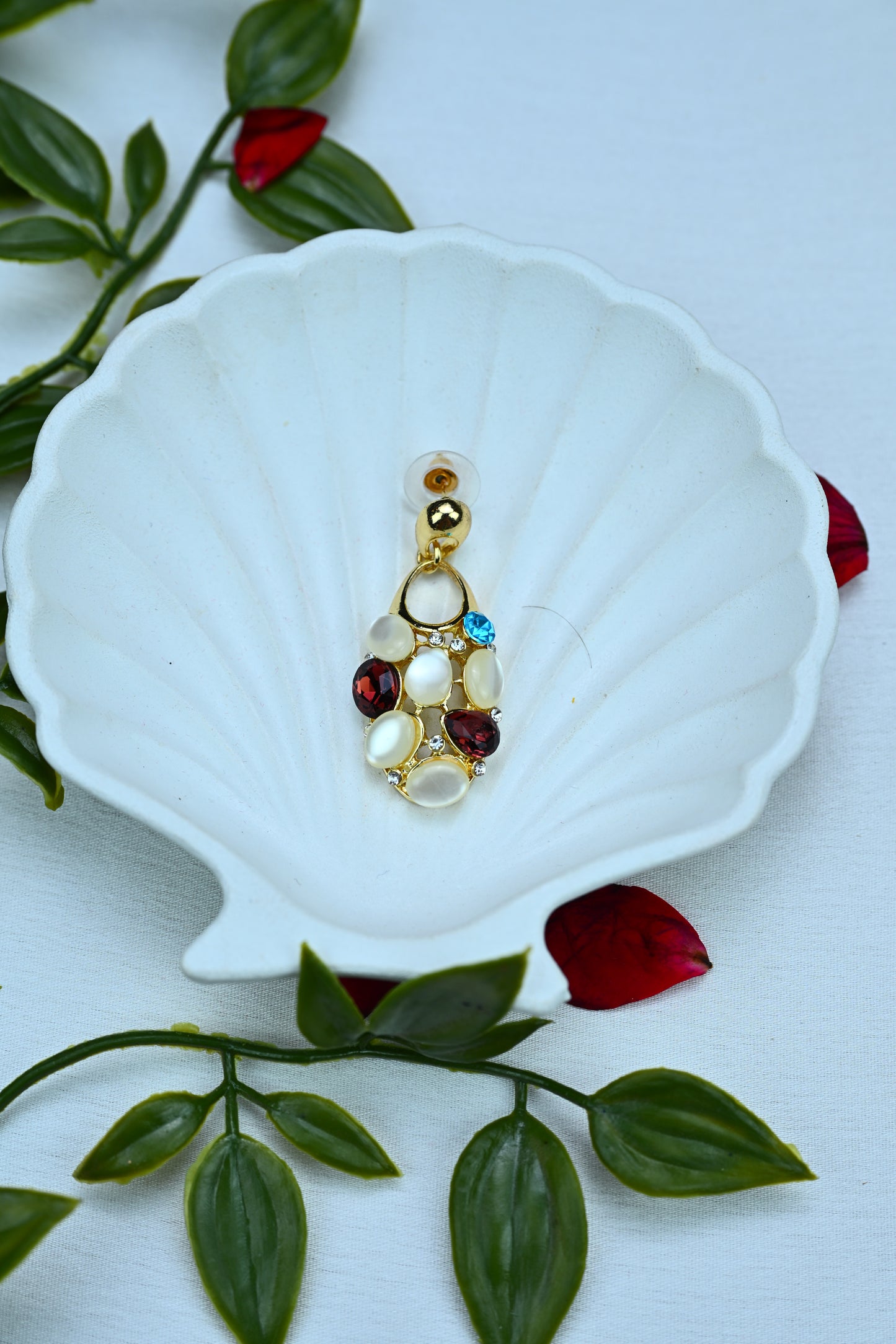 Lucky Clover and Pearl Drop Earrings
